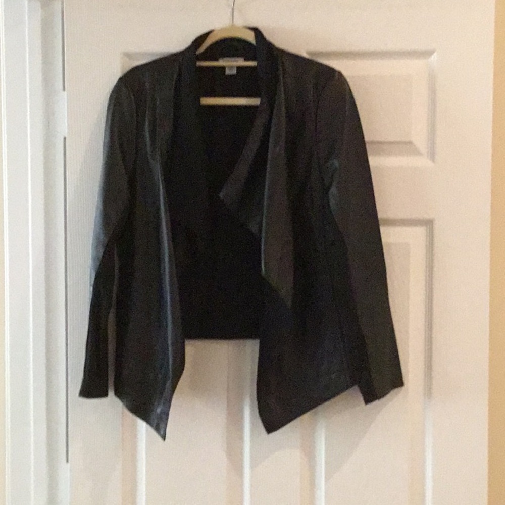 Lightweight black DKNY jacket - faux leather